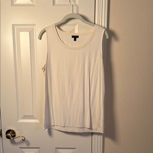 Talbots L Classic Cream Sleeveless Top